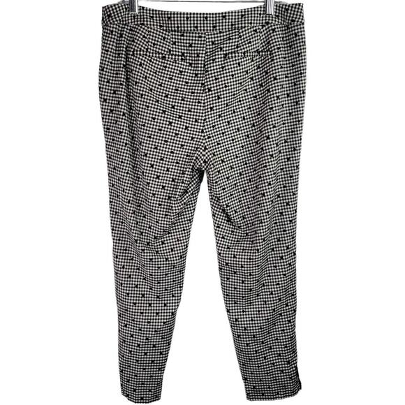 Talbots Pants Women's Wool Plaid Polka Dot Ankle Size 10P Black White Kitschy - Picture 3 of 9